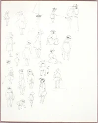 Sin título--Estudios de figuras desde atrás