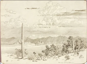Sin título (dibujo de transferencia para el río Verde, reserva apache, Arizona)