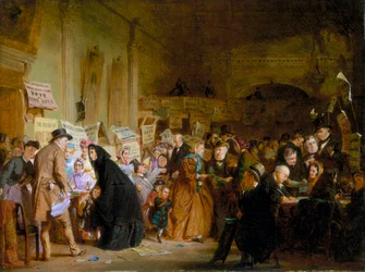 Elección de huérfanos en el London Tavern, 1865