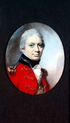 Miniatura del teniente coronel Robertson de la milicia de Wiltshire, c.1801