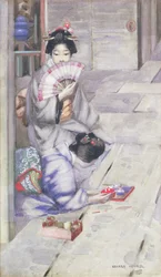 Geisha bebiendo té