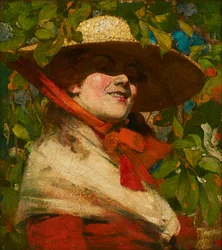 Niña con sombrero de paja