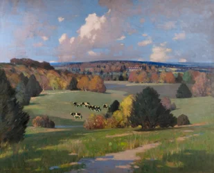 Paisaje de Sussex con Ganado