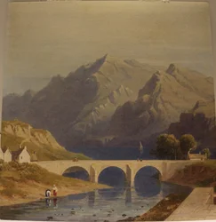 Vista desde Fort Augustus, Caledonian Canal, c.1830 (acuarela sobre papel)