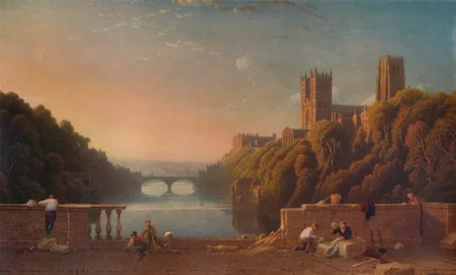 Catedral de Durham desde el Puente de los Prebendados, c. 1832