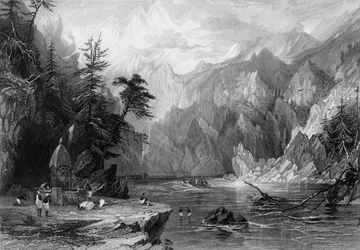 Gungootree, la fuente sagrada del Ganges, 1838