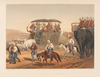 Tropas apresurándose a Umballa, 1857