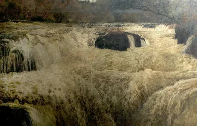 Salto del Salmón, Cascadas de Cenarth, Cardiganshire, Gales, 1878