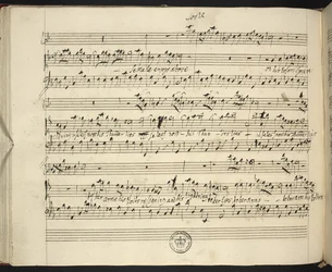 f.44v, partitura autógrafa Semele de Handel