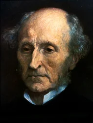 Retrato de John Stuart Mill. Filósofo y economista británico 1806 a 1873. Pintura de G.F.Watts. Galería Nacional de Retratos de Londres