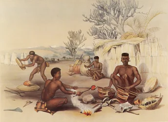 Herreros zulúes trabajando