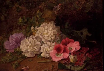 Naturaleza muerta con mariposas