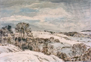 Winter in Wensleydale (lápiz y acuarela sobre papel)