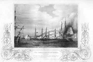 El bombardeo de Odesa, Ucrania, durante la Guerra de Crimea, 1854 1857