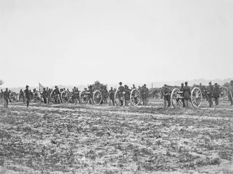 Batería de Mott en posición, 1862