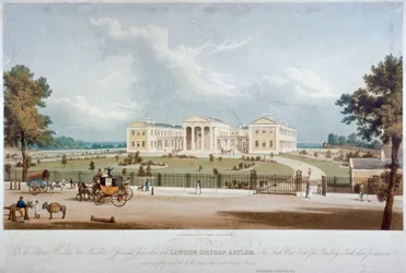 Vista suroeste del Orfanato de Londres en Lower Clapton, Hackney, Londres, c. 1830