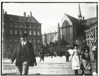 Vista de la Plaza Dam en Amsterdam
