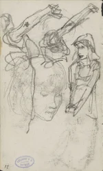 Hoja de estudio con mujeres.