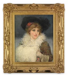 Mujer, medio cuerpo (Óleo sobre lienzo)