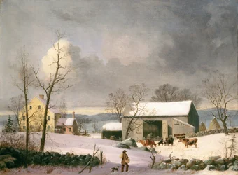 Invierno en el campo, c.1858 (óleo sobre lienzo)
