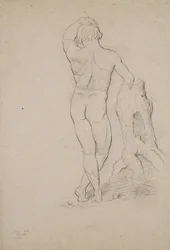 Sin título - Desnudo masculino, vista posterior, 1846