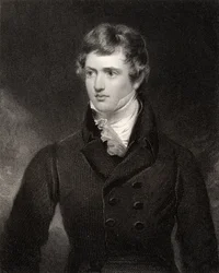 Edward George Geoffrey Smith Stanley, grabado por H. Robinson, de 