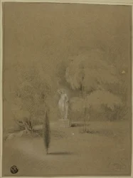 Estatua en el césped en Epsom