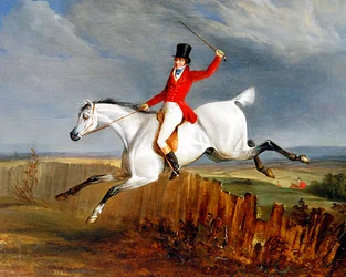 Caballero en su cazador gris