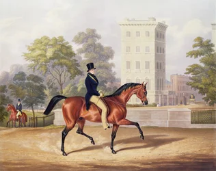 El Marqués de Anglesea a caballo en Hyde Park, en su 80º año, grabado por J. Harris, 1847