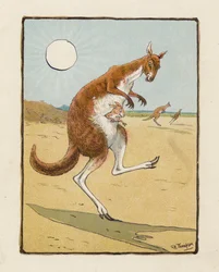 El canguro (litografía en color)