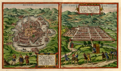 Vistas de Ciudad de México (antigua Tenochtitlán) y Cuzco