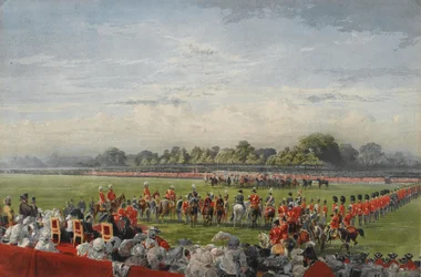 La primera distribución de la VC por la Reina Victoria, Hyde Park, 26 de junio de 1857, publicado por Henry Graves and Co., 25 de junio de 1858