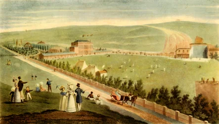 Críquet en los Jardines Reales de Brighton de Irlanda, c. 1830, 1947