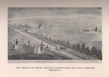 El terreno del Príncipe de Gales después Jardines de Irlanda, Brighton, Sussex, siglo XIX