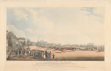 Vista del hipódromo y la tribuna de Worcester