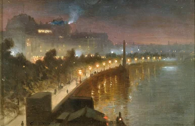 El Malecón y la Aguja de Cleopatra de Noche, Londres, c.1910