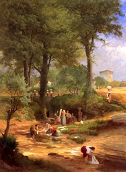 Día de lavado cerca de Perugia, Italia, 1873