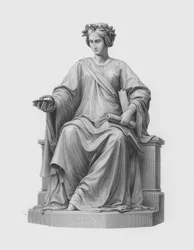 Medicina, grabado por G Stodart de la estatua de Ernst Hahnel