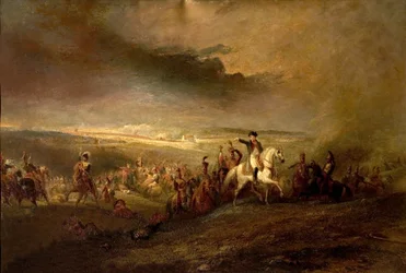 Napoleón dejando el campo de Waterloo el 18 de junio de 1815, c.1816