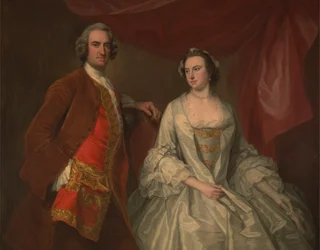 Un hombre y una mujer, posiblemente de la familia desaparecida, de Little Park House, Wickham, Hampshire.