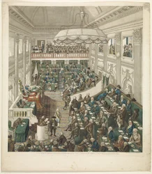 Primera Asamblea Nacional en La Haya, 1796 - Representación exacta de la Asamblea Nacional en La Haya (título en el objeto)