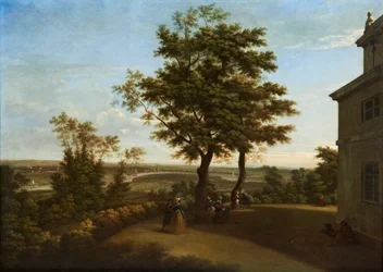 Westcombe House, vista desde la terraza, con Londres a lo lejos