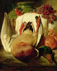 Bodegón con caza muerta (óleo sobre lienzo)