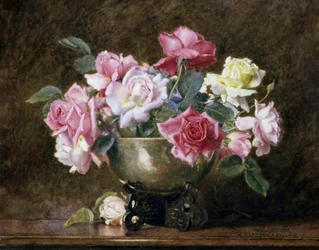 Rosas. Pintura de George Lawrence Bulleid (1858-1933) Colección privada.