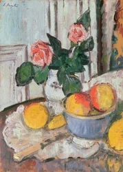 Rosas y frutas