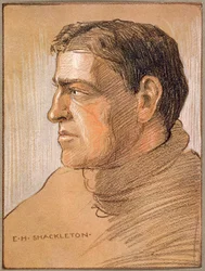 Retrato de Shackleton, de «The Heart of the Antarctic» de Sir Ernest Shackleton (1874-1922), c. 1909