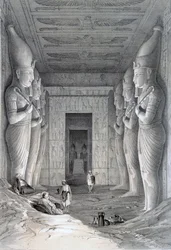 Interior del Gran Templo, Abu Simbel, siglo XIX