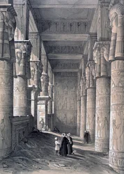 Interior del Gran Templo, Denderah, Egipto, 1843