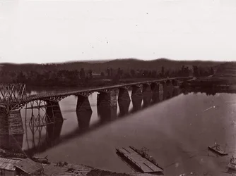 Puente sobre el río Tennessee en Chattanooga, ca. 1864