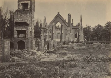 Ruinas en Columbia, Carolina del Sur, 1860s